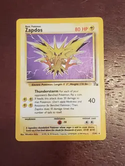 Pokemon TCG Zapdos 15/62 Fossil Holo (Excellent/Lightly Played) - Image 1