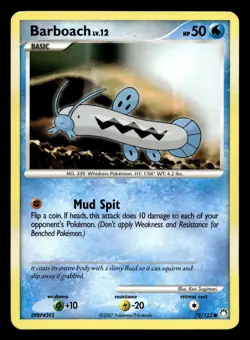 Barboach 72/123 Common Mysterious Treasures Pokemon LP - Image 1