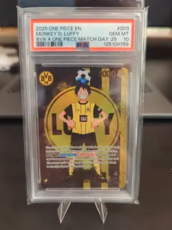 PSA10 One Piece BvB Borussia Dortmund Monkey D. Luffy Promo Karte St13-003 TCG - Image 1