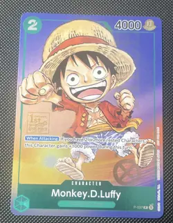 Monkey .D. Luffy P-037 One Piece Promo Card TCG 1st Anniversary Stamped Foil LP - Image 1