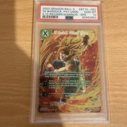 SS Bardock, Paternal Unison SPR Dragon Ball Card BT10-062 PSA 10 1st Ed DBS - Image 1