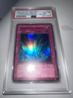 PSA 8 Torrential Tribute LON-025 Ultra Rare 1st Edition Yugioh Card - Image 1