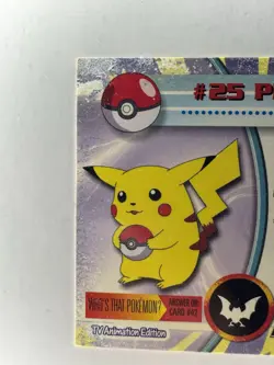 Pikachu #25 Pokemon 1999 Topps TV Series 1 2nd Print Black Logo See Pictures - Image 3