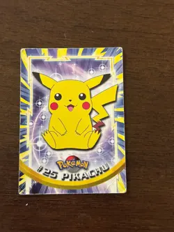 1999 Pokemon TV Animation Series 1 #25 Pikachu Blue Logo - Image 1