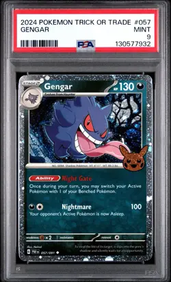 2024 Pokemon Trick Or Trade Gengar 057 Cosmos Holo - PSA 9 MINT - Image 1