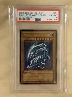 2002 SDK 001 Blue-Eyes White Dragon 1st Edition Ultra Rare Yu-Gi-Oh! Card PSA 6 - Image 1