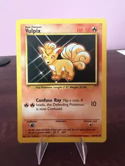 Pokemon TCG Vulpix Base Set Unlimited Common Card 68/102 LP Condition Vintage - Image 1