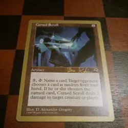 Mtg Cursed Scroll LP/NM - Ben Rubin - 1998 ~ World Championship Magic Card - Image 1