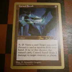 Mtg Cursed Scroll LP/NM - Ben Rubin - 1998 ~ World Championship Magic Card - Image 2
