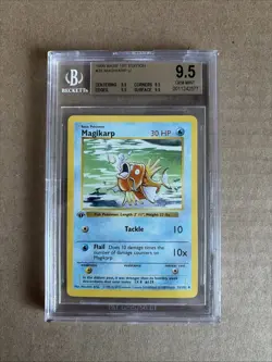 1999 Pokemon Base Set - MAGIKARP - 1st Edition Shadowless - BGS 9.5 True Gem - Image 1