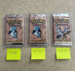 3 (HEAVY) RARE 1st First Edition FOSSIL Pokemon Booster packs/Factory Sealed - Image 1