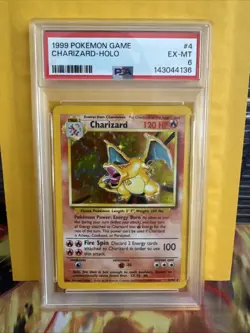1999 POKEMON BASE SET UNLIMITED #4 CHARIZARD-HOLO PSA 6 - Image 1