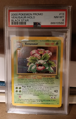 2000 - POKEMON PROMO VENUSAUR HOLO BLACK STAR PSA 8 - Image 1