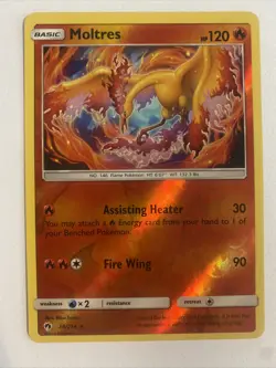 Pokemon Card Moltres 38/214 Reverse Holo Rare Sun Moon Lost Thunder (Near MINT) - Image 1