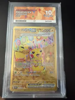 Pokemon TCG Pikachu EX 247/191 Surging Sparks Gold Hyper Rare - ACE 10 - Image 1