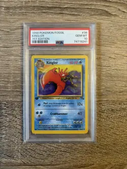 1999 POKEMON FOSSIL 1ST ED #38 KINGLER PSA 10 First Edition - Image 1