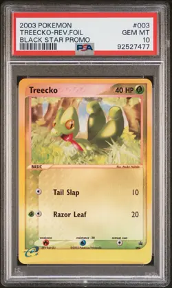 PSA 10 TREECKO 003 | Black Star Promo Reverse Holo POP 14 Graded Pokemon Card - Image 1