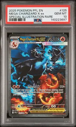 PSA 10 MEGA CHARIZARD X EX 125/094 | Phantasmal Flames Graded Pokemon Card - Image 1