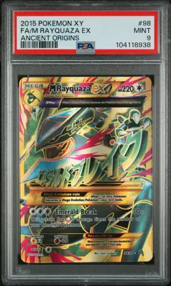 PSA 9 MEGA RAYQUAZA EX 98/98 | Ancient Origins Full Art Graded Pokemon Card - Image 1