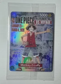 One Piece US Voyage College Basketball Promo Card Monkey D Luffy P-055 - Image 1