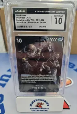 Five Elders OP13-082 One Piece Carrying on His Will Alt Art - CGC GEM MINT 10 - Image 1