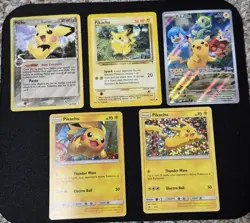 Lot of -4 Pikachu - 1 Pichu Pokemon Cards - Delta- Legendary- SV- Sun&Moon- McD - Image 2