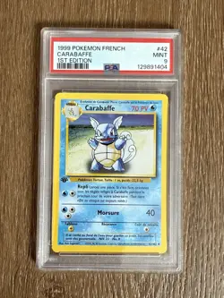 1999 Pokemon SCHILLOK / CARABAFFE 1st Edition 42/102 Base Set FRENCH PSA 9 MINT - Image 1