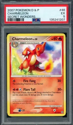 PSA 5 Charmeleon (Off-Centered Back) Secret Wonders 46/132 Pokemon Card B17 - Image 1