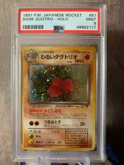 PSA 9 MINT Dark Dugtrio JAPANESE Team Rocket HOLO RARE Pokemon Card - Image 1