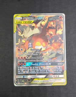 Reshiram & Charizard GX SM201 Tag Team Promo Full Art Holo Card - Image 1