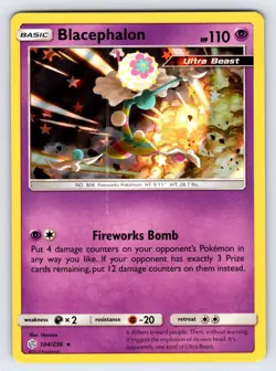 Blacephalon 104/236 2019 S&M Cosmic Eclipse Pokemon Card Holo Rare - Nm/Vlp - Image 1
