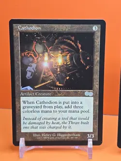 🟤🟤🟤 (3) 1998 MAGIC THE GATHERING URZA'S SAGA CATHODION PLAYED 🟤🟤🟤 - Image 2