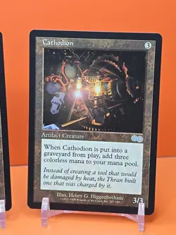 🟤🟤🟤 (3) 1998 MAGIC THE GATHERING URZA'S SAGA CATHODION PLAYED 🟤🟤🟤 - Image 4