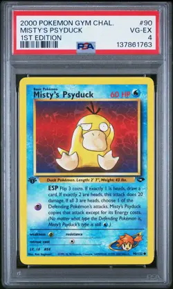 2000 POKEMON GYM CHALLENGE 1ST ED #90 MISTY'S PSYDUCK PSA 4 - Image 1