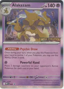 Alakazam Pokemon Mega Evolution Staff Promo #003 - Image 1