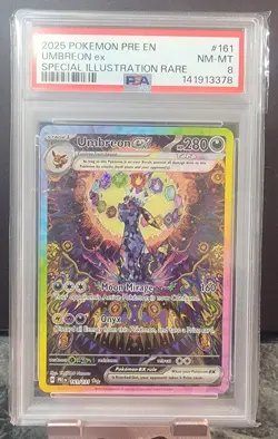 2025 Pokemon TCG Umbreon ex 161/131 Prismatic Evolutions PSA NM-MT 8 - Image 1