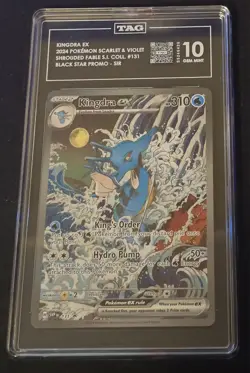 2024 Pokemon SV Black Star Promo Kingdra ex Shrouded Fable SIR TAG 10 - Image 1