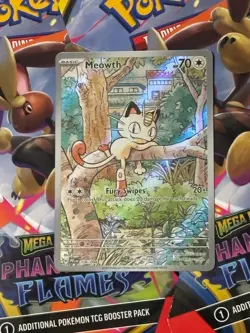 Meowth iR Full Art 106/094 Pokemon Phantasmal Flame Mint Mega Evolution + Ex - Image 1