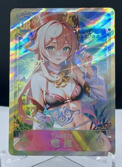 Yanfei Genshin Impact UR Foil Goddess Story Waifu Card Girl Anime Sexy Swimsuit - Image 1