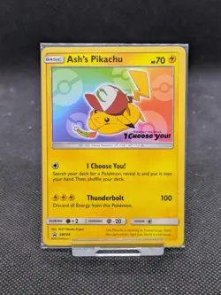 Ash’s Pikachu SM108 Ultra Rare Non Holo Movie Promo Pokemon Card * Sealed * - Image 1