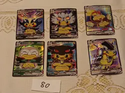 6Pikachu Pokemon Card Holo GX VSTAR VMAX GX EX Cosplay Art - Image 1