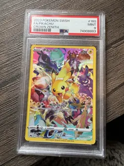 Pokemon Pikachu TCG Crown Zenith Holo Card 160/159 Secret Rare PSA 9 - Image 1
