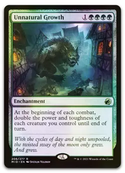 Unnatural Growth #206 (Foil) (NM) Midnight Hunt MID Magic MTG - Image 1