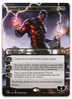Tevesh Szat, Doom of Fools (Borderless) #512 NM Commander Legends CMR Magic MTG - Image 1