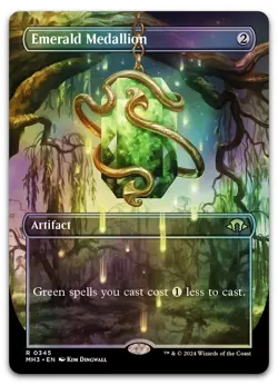 Emerald Medallion (Borderless) #345 (Foil) (NM) Modern Horizons 3 MH3 Magic MTG - Image 1