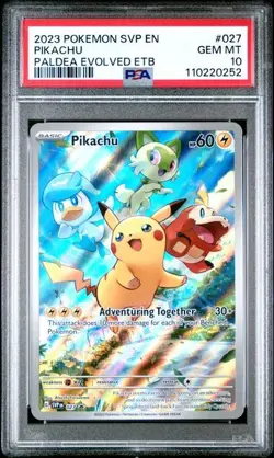Pikachu #27 - Pokemon Paldea Evolved ETB Black Star Promo - PSA 10 - Image 1