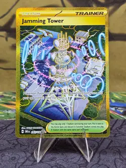 Jamming Tower 243/182 Destined Rivals Gold Hyper Rare Pokemon TCG NM - Image 1