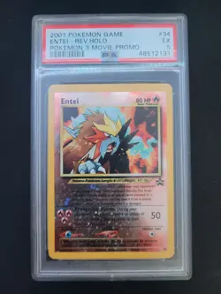 Pokemon TCG Entei Reverse Holo Foil Movie Promo #34 2001 PSA 5 - Image 1