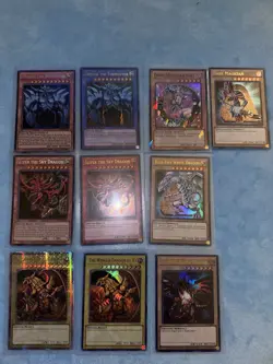 Yu-gi-oh Set Of 10 Blue Eyes/Dark Magician/Obelisk/Slifer/Ra/Red Eyes - Image 2