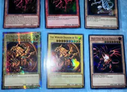 Yu-gi-oh Set Of 10 Blue Eyes/Dark Magician/Obelisk/Slifer/Ra/Red Eyes - Image 3